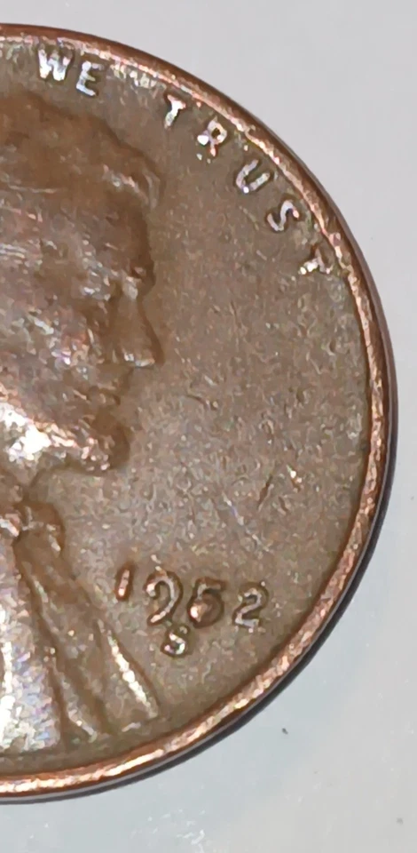 VINTAGE 1952 S LINCOLN WHEAT COPPER PENNY WITH ERROR - Image 2 of 4