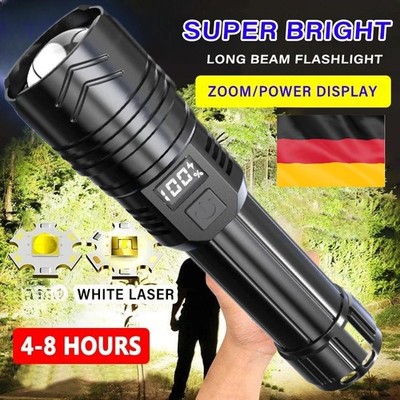90000000 Lumen Extrem Hell LED Taschenlampe USB Aufladbar Taktisches LED Fackel