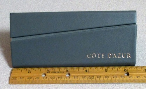 COTE D’AZUR Dreieckig Magnetisch Grau Leder Hart Brillenetui Neu - Bild 2 von 4