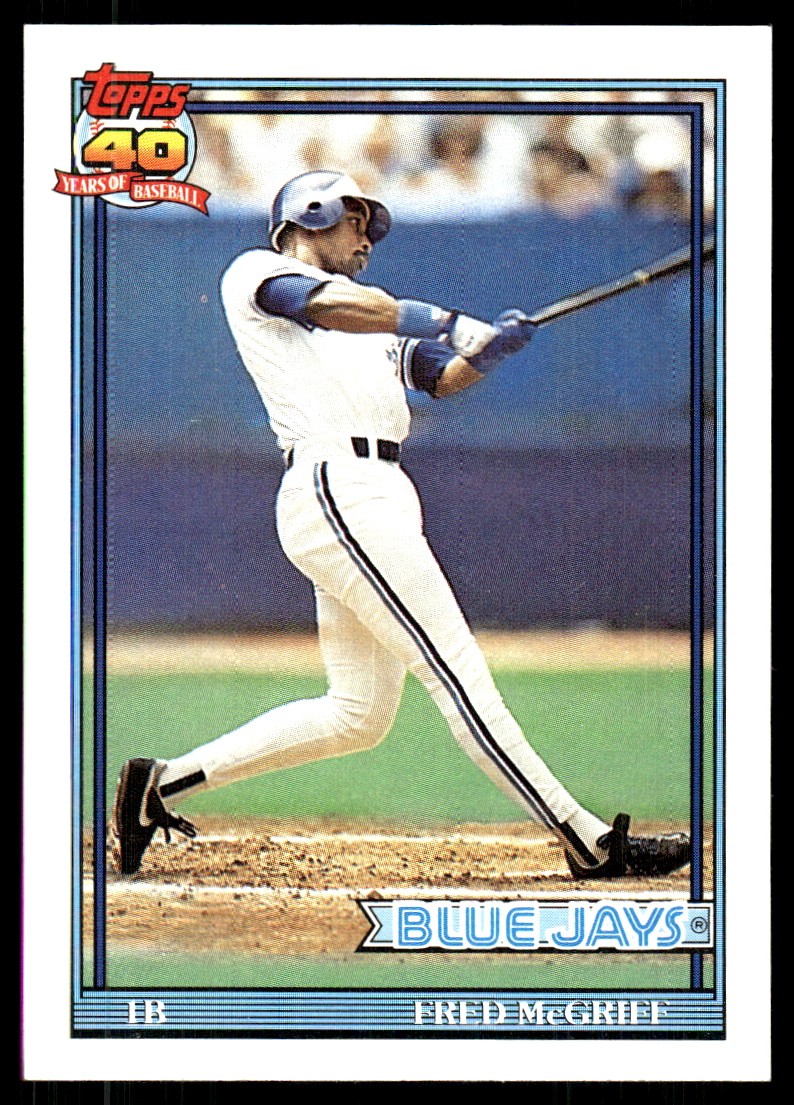 Fred McGriff 1991 Topps #140 Blue Jays FREE SHIPPING StackedPacks