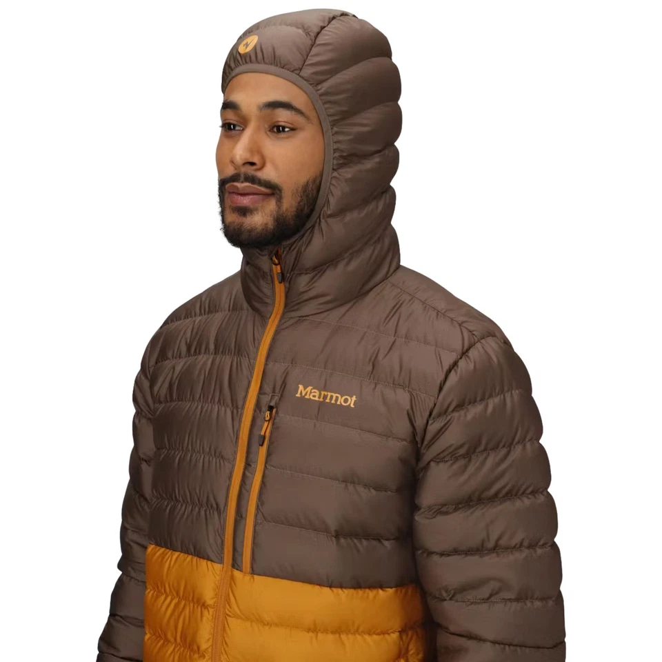 Marmot Highlander Hoody Men's Winter Jacket, Claystone/Honey Glaze, Medium - Image 3 of 4