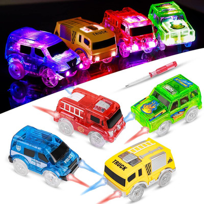 Tracks Cars Replacement Only - Light up Magic Cars for Tracks Compatible with Gl