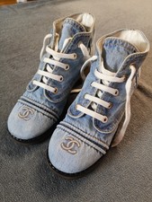 Chanel 2020 Botas vaqueras entrelazadas con cordones al tobillo 40,5 AUTÉNTICAS