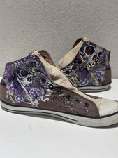 Ed Hardy vintage slip on high top sneakers skull lightning cherry blossoms sz 13