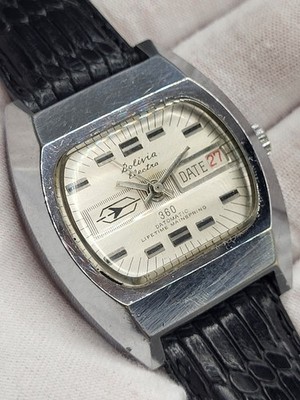 VINTAGE WORKS] BOLIVIA Electra 360 DATOMATIC Mens Jet Watch