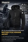 RKSports Motorcycle Motorbike 291 CE Armor Waterproof Soft Shell Hoodie Jacket