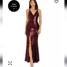 Dress the Population 300 Iris Sequined Side-Slit Gown
