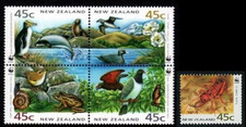 WWF NUEVA ZELANDA 1993 ESPECIES ENDÉMICAS mnh set Capítulo 144 Mi 1290-94