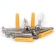 No6 / 3.5mm A2 Stainless Steel Pozi Round Head Wood Screws + Yellow Wall Plugs