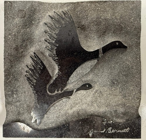 “Flight of the Marsh Geese” Marble Relief by Canadian Sculptor David Bernett – S - Picture 5 of 8