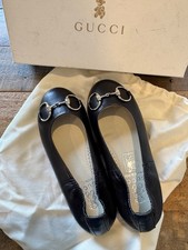 Brand new girls Gucci horsebit black leather ballet flats