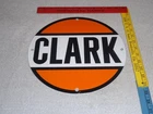 VINTAGE CLARK GASOLINE SERVICE STATION 11 3/4" PORCELAIN METAL GAS OIL PUMP SIGN
