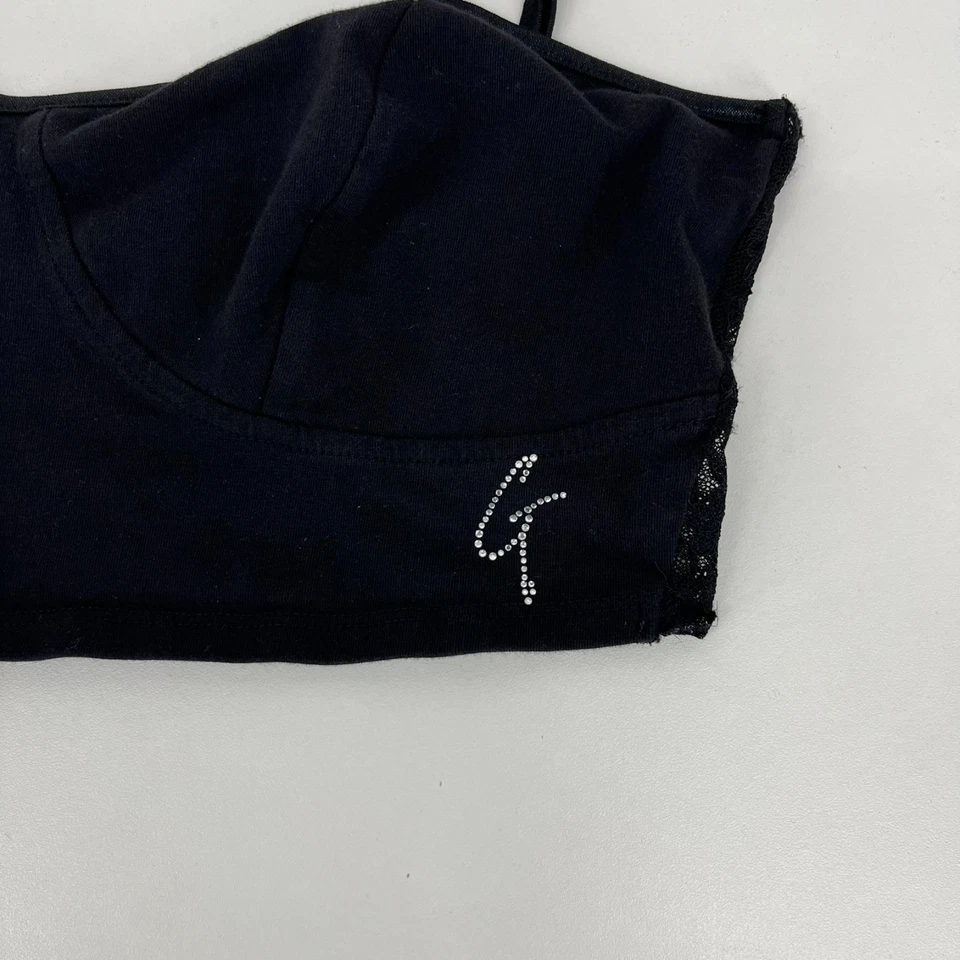 Bralette Guess para mujer talla M/L negro encaje estrás logotipo tiras inalámbrico Foto 4 de 4