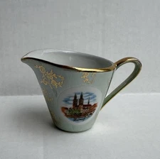 Cottier Freres Lucerne gold trim Porcelain Pitcher, Switzerland 1940-1950