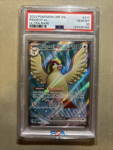 Pokémon Pidgeot EX TCG Full Art Holo Card 217/197 Obsidian Flames Ultra Rare