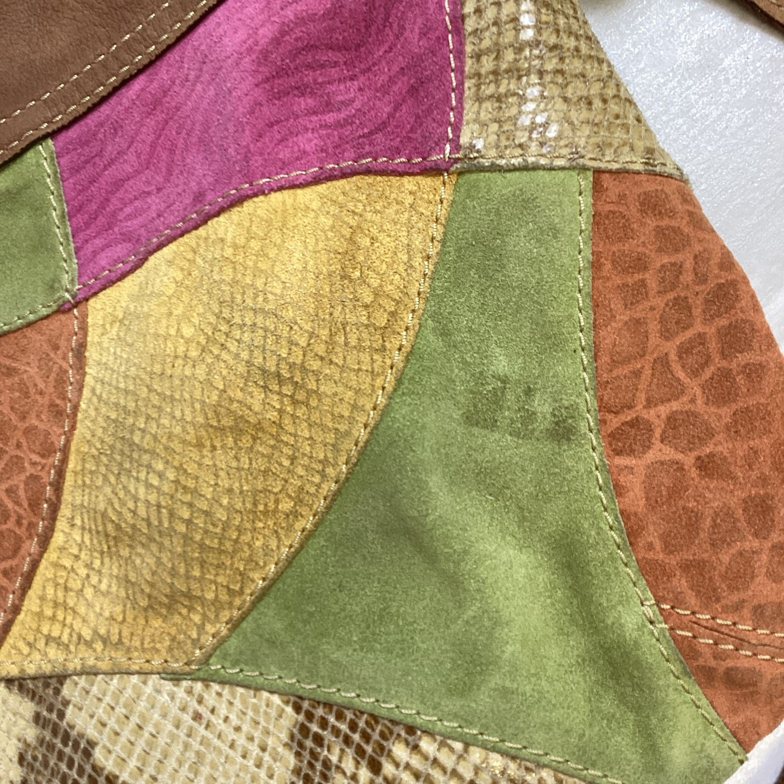 FOSSIL Leather Suede Lyla Patchwork Crossbody Sho… - image 6