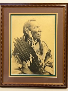Original Native American Two Guns White Calf Chief Framed Photograph; Late 1800s