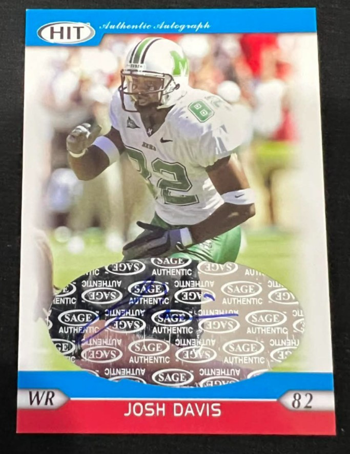 JOSH DAVIS 2005 SAGE Hit Autographs #A29 Rookie Card RC AUTO Marshall