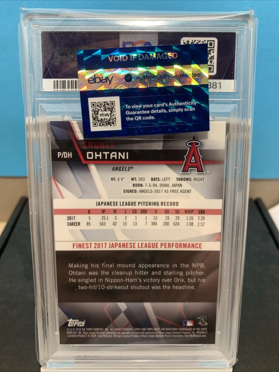 2018 TOPPS FINEST SHOHEI OHTANI #100 (RC) PSA 10 GEM MT | eBay