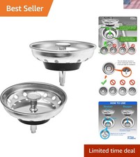 2-Pack Glossy Kitchen Sink Strainer and Stopper - Effortless Cleaning Drainage