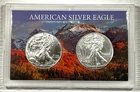 2021 American Silver Eagle Type 1 & 2 Coin Set BU Harris Holder Rocky Mountain
