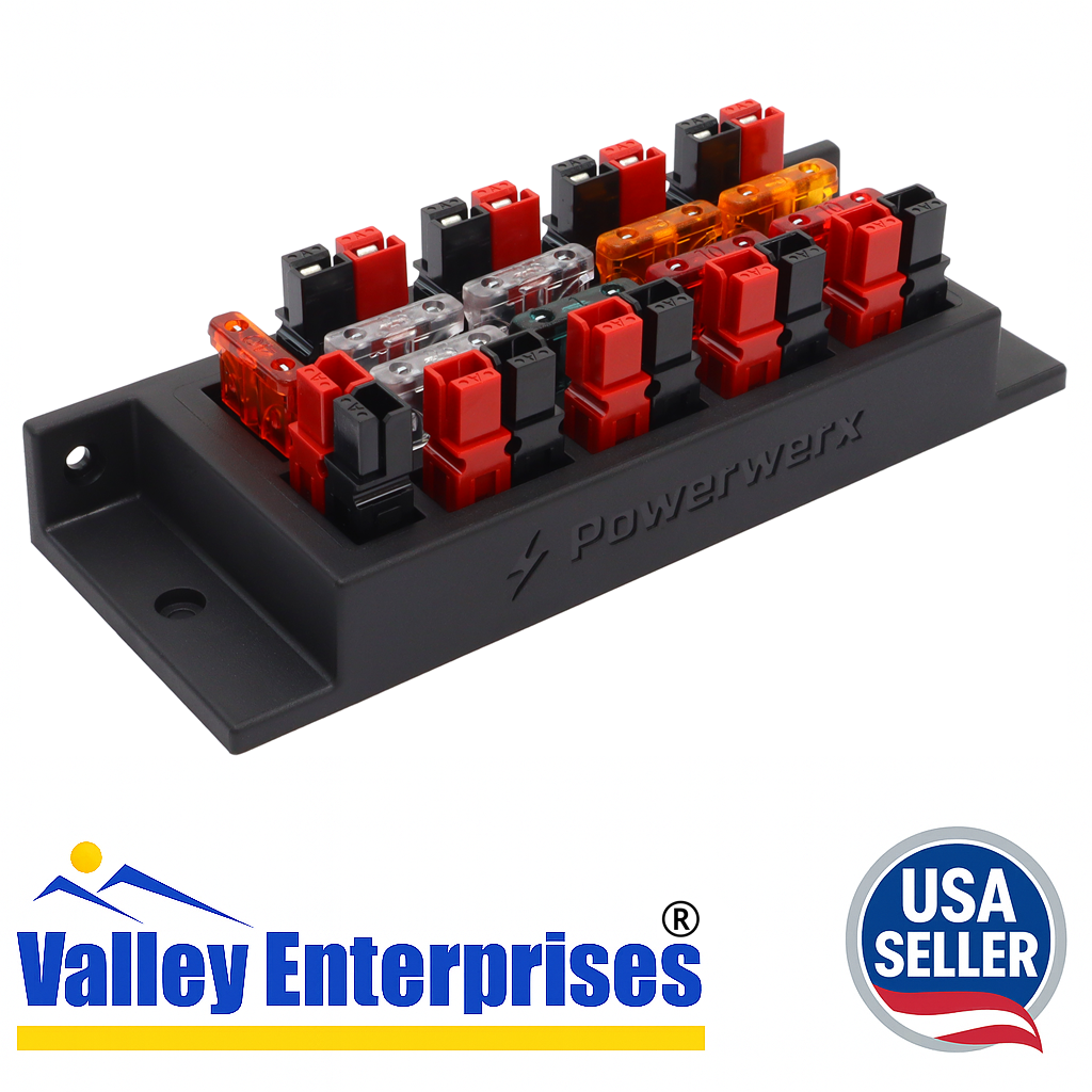 Powerwerx PD‑9F 9‑Position Fused Powerpole Distribution Block DC