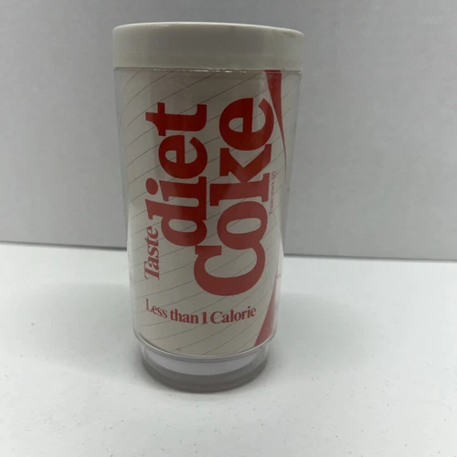 Vintage - Taste diet Coke Less Than 1 Calorie Plastic Cup Glass - 5 3/4” Tall