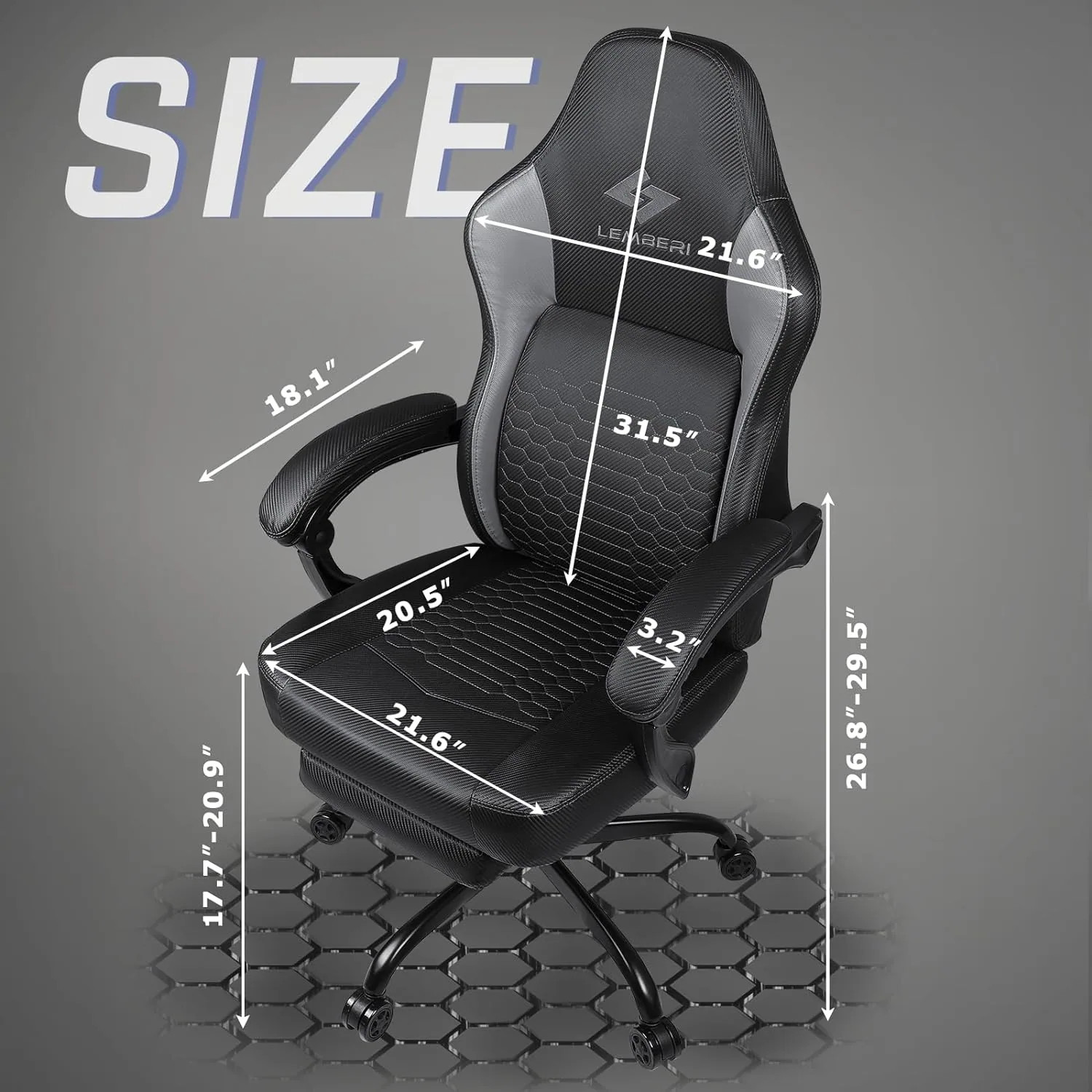 Bossin Gaming Chairs with Footrest, Big and Tall Chair 400 Capacity, Racing