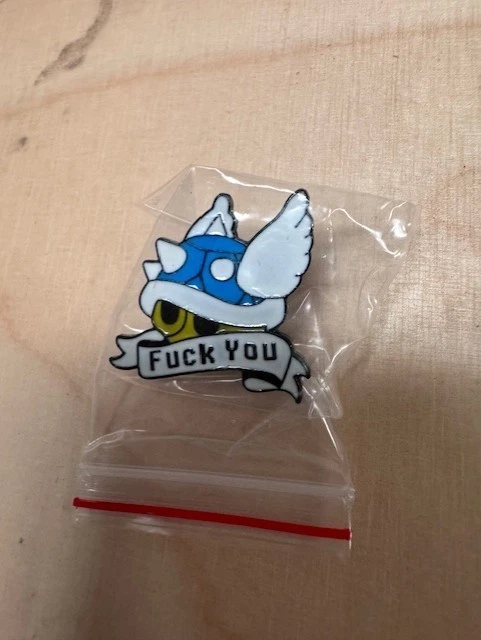 Super Mario Kart Blue Shell Pin Badge Switch World 8 2 New F*** You