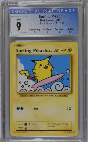 Surfing Pikachu graded CGC 9 for sale on eBay
