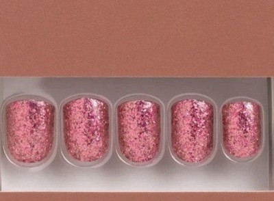Red Aspen Short Square Pink Glitter Dazzle Effect, Emmaline box has sticker 