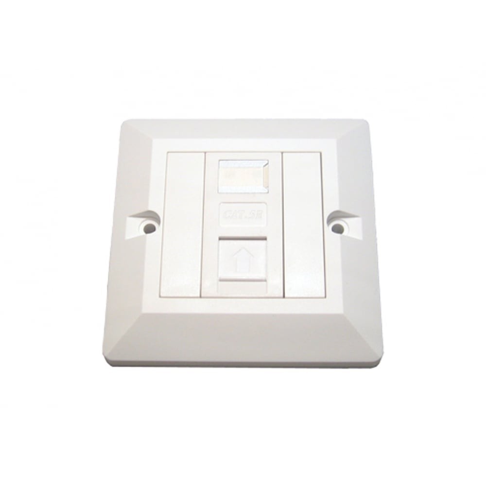 Cables Direct 1 Port Cat5e Loaded Faceplate - Single Gang CMSDIST-332013