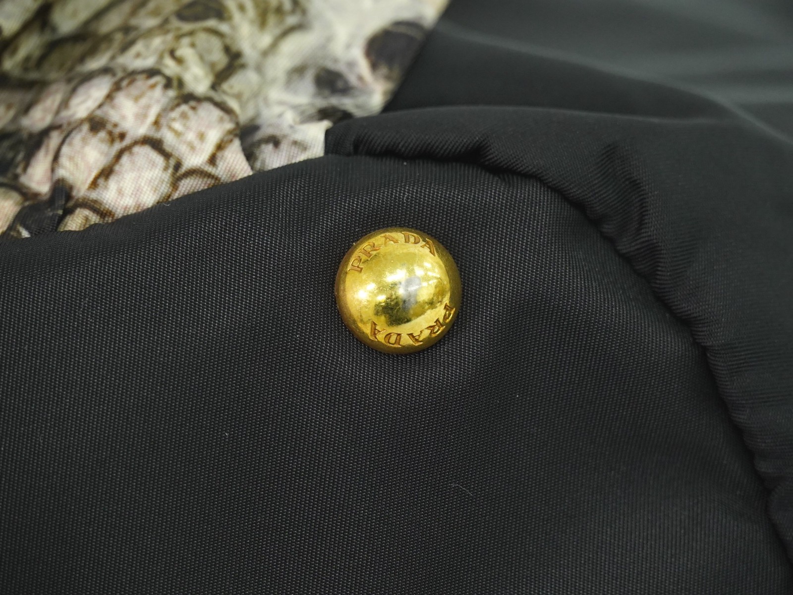 PRADA Python Print Nylon 2way Shoulder Tote Bag B… - image 10