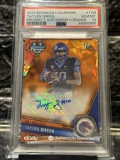 2023 Taylen Green Bowman 1st Auto Arkansas football Boise St. /25 psa 10