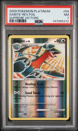 2009 POKEMON PLATINUM SUPREME VICTORS #59 GABITE-REVERSE FOIL PSA 7