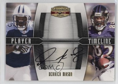 2008 Donruss Gridiron Gear Player Timeline Signatures Derrick Mason Auto 2t7