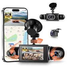 4K Dual Dash Cam Front  Rear with WiFi, Night Vision, 128GB Storage Capacity