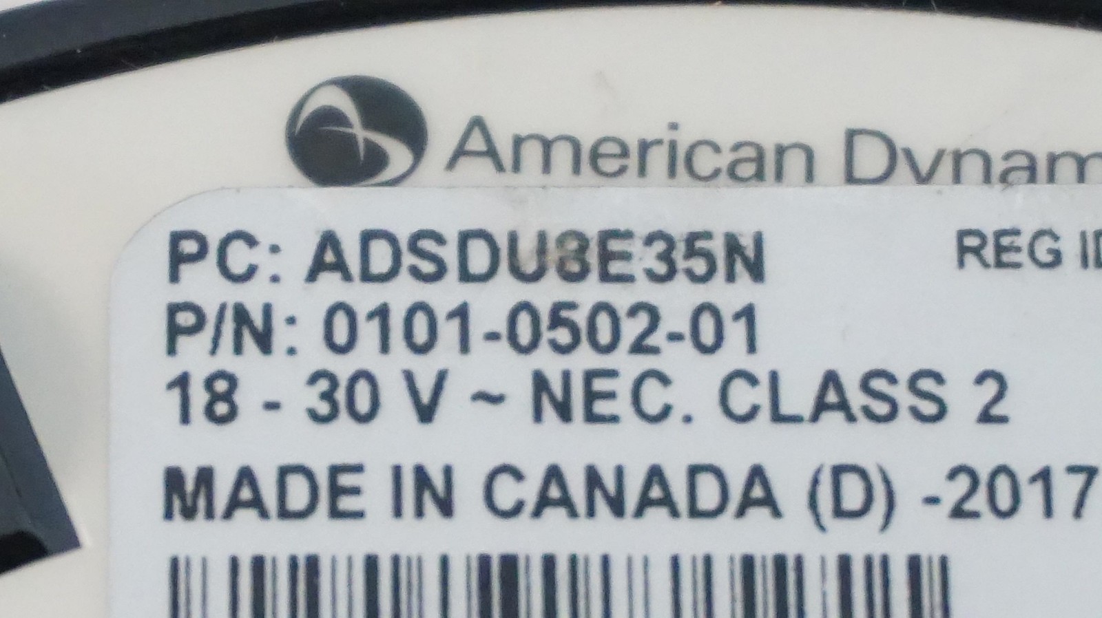 AMERICAN DYNAMICS ADSDU8E35N SPEEDDOME ULTRA 8E DOME CAMERA PAN MOTOR SECTION