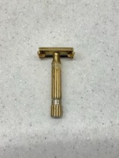 Vintage Gillette Super Speed Safety Razor Gold Tone TTO Made In USA