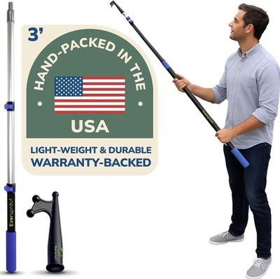 Telescoping Boat Hook 15ft Floating Scratch Resistant Marine Pole Aluminum