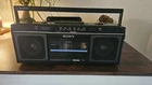 Sony CFS-230 Black Stereo Boombox Cassette Tape AM/FM Radio Headphone Jack