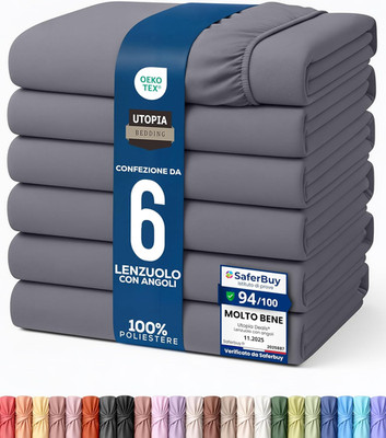 Utopia Bedding 6er-Set Bettwäsche mit Ecken eineinhalb Französisch - 140x20