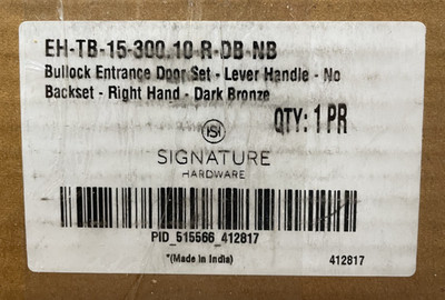 Signature Hardware 305481 Bullock 2-3/4'' Keyed Entry Handleset- Dark Bronze READ