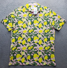 PUMA Golf Polo Shirt Mens L Multi Lemon Branch Print Breathable Comfort Stretch