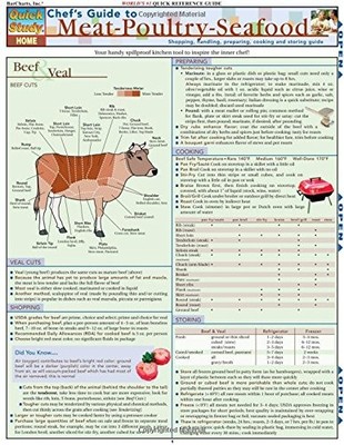 CHEF'S GUIDE TO MEAT-POULTRY- SEAFOOD (QUICKSTUDY: HOME) By Inc. Barcharts *VG+*