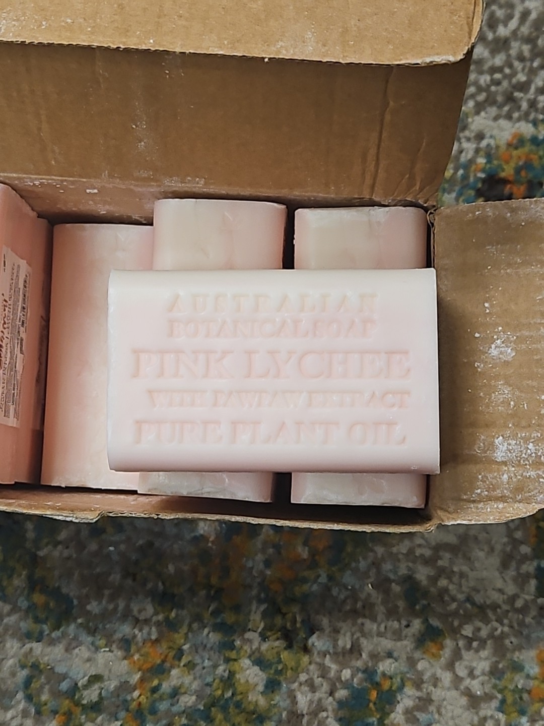 Australian Botanical Soap Pink Lychee Pawpaw Extract Enriched Shea Butter 8 Bars