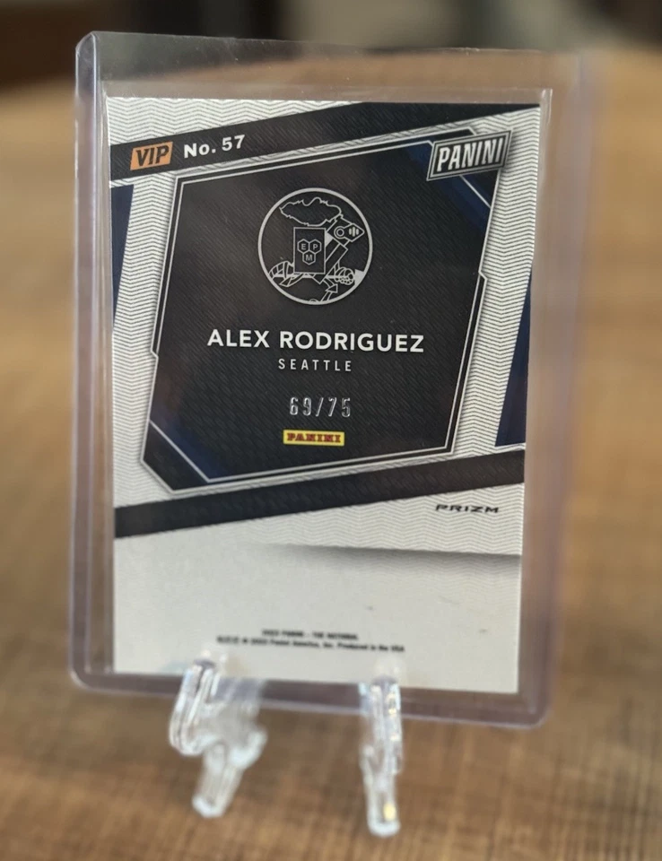 2023 Alex Rodriguez Panini National Gold Pack #57 Pink Sparkle Prizm /75 - Image 4 of 4