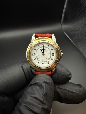 Vogue Montres Women s Quartz Watch Gold Tone Red Leather Band