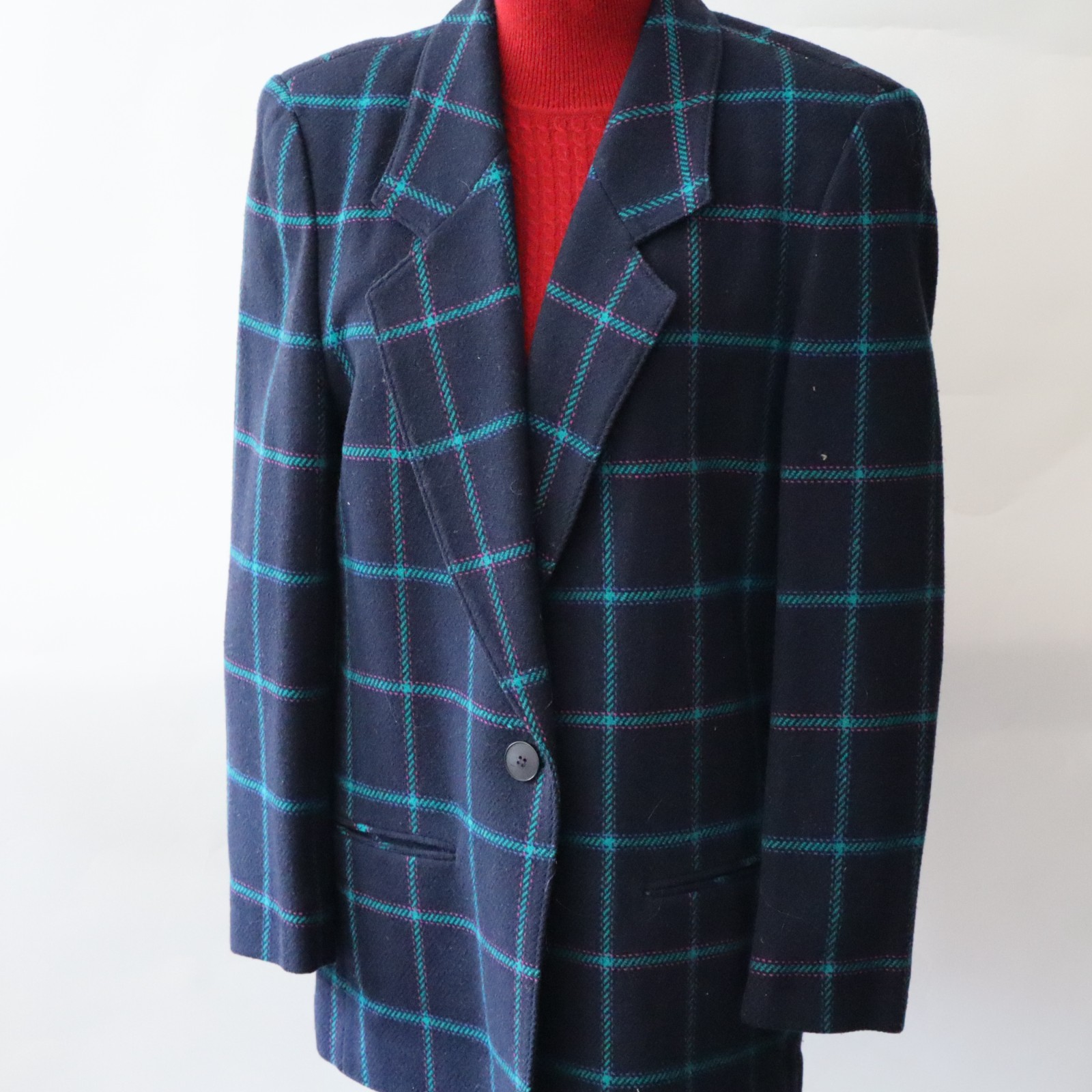 Vtg Miss Pendleton Wool Jacket Blazer Blue, Turqu… - image 2