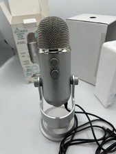 Blue Yeti USB Microphone Silver- With Stand Podcast Streaming DAMAGED USB Cable